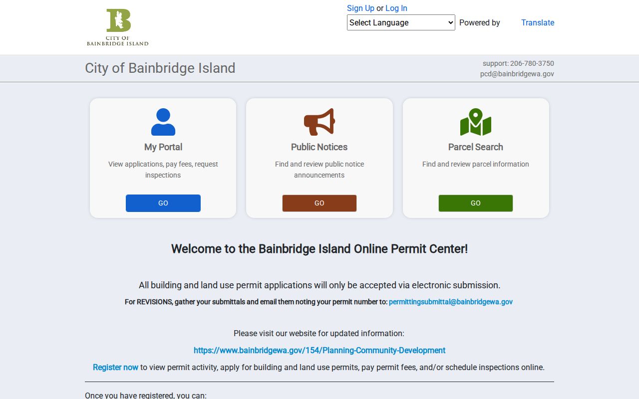 Bainbridge Island street records permit search