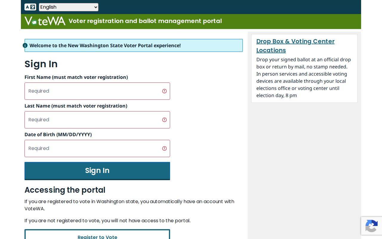 VoteWA identity login used by registered Bainbridge Island voters