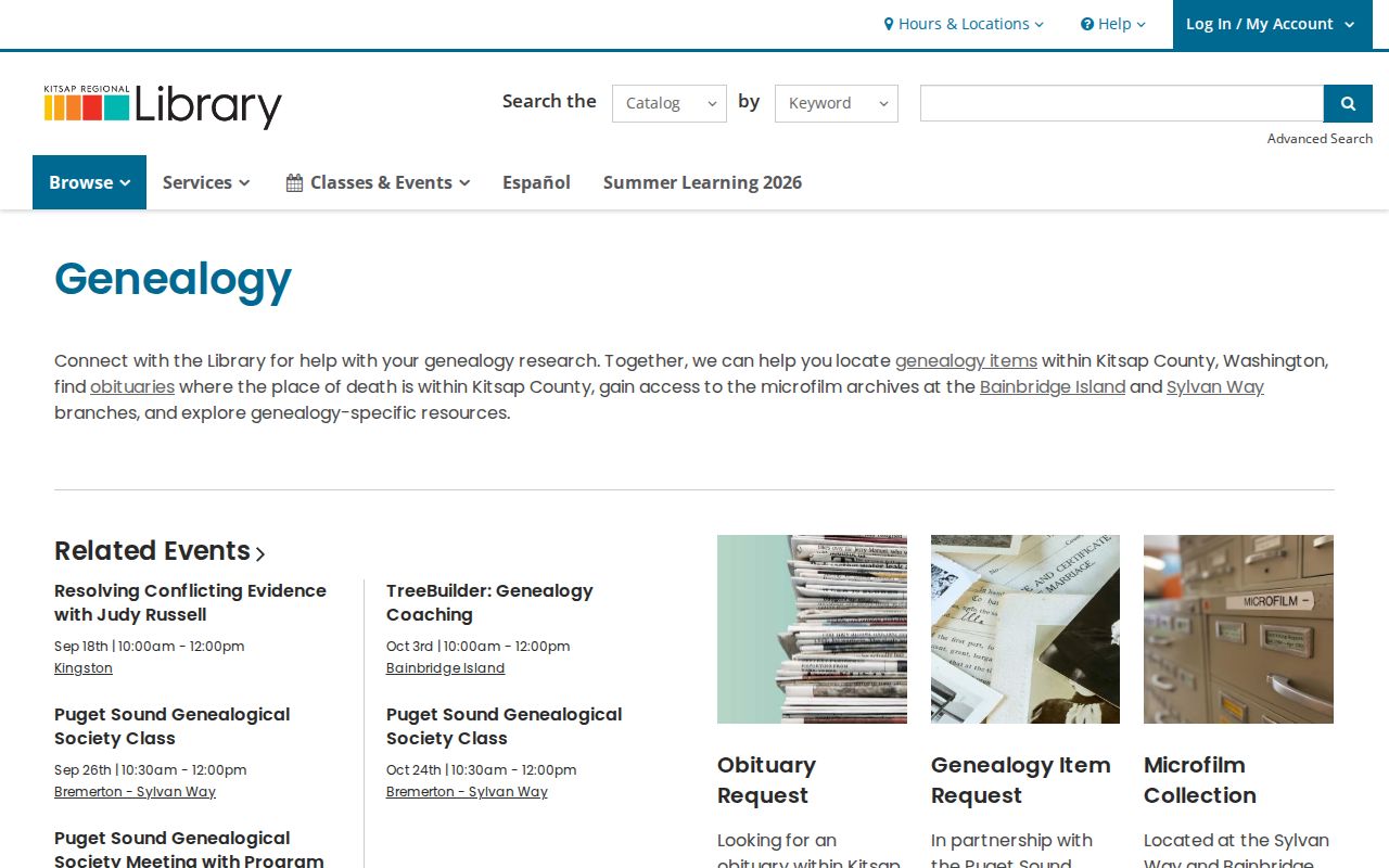 Bainbridge Island historical directory genealogy resources